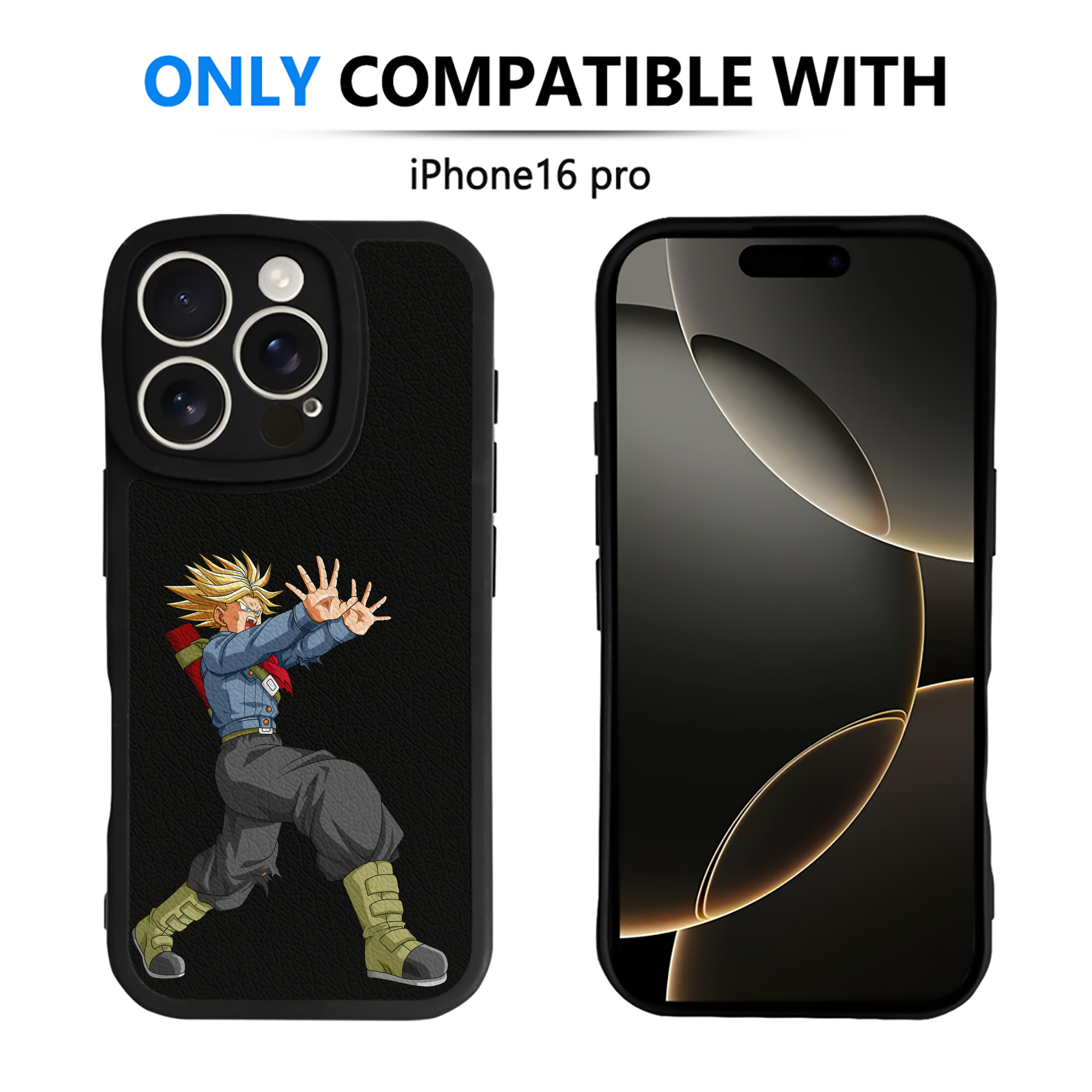 （画像用） ドラゴンボール トランクス（Torankusu）DRAGON BALL Trunks 【iPhone 16シリーズ対応】シリコンスマホケース（レザー調） 材質：シリコン